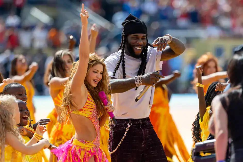 Shakira and Burna Boy performs at the FIFA World Cup final halftime show 