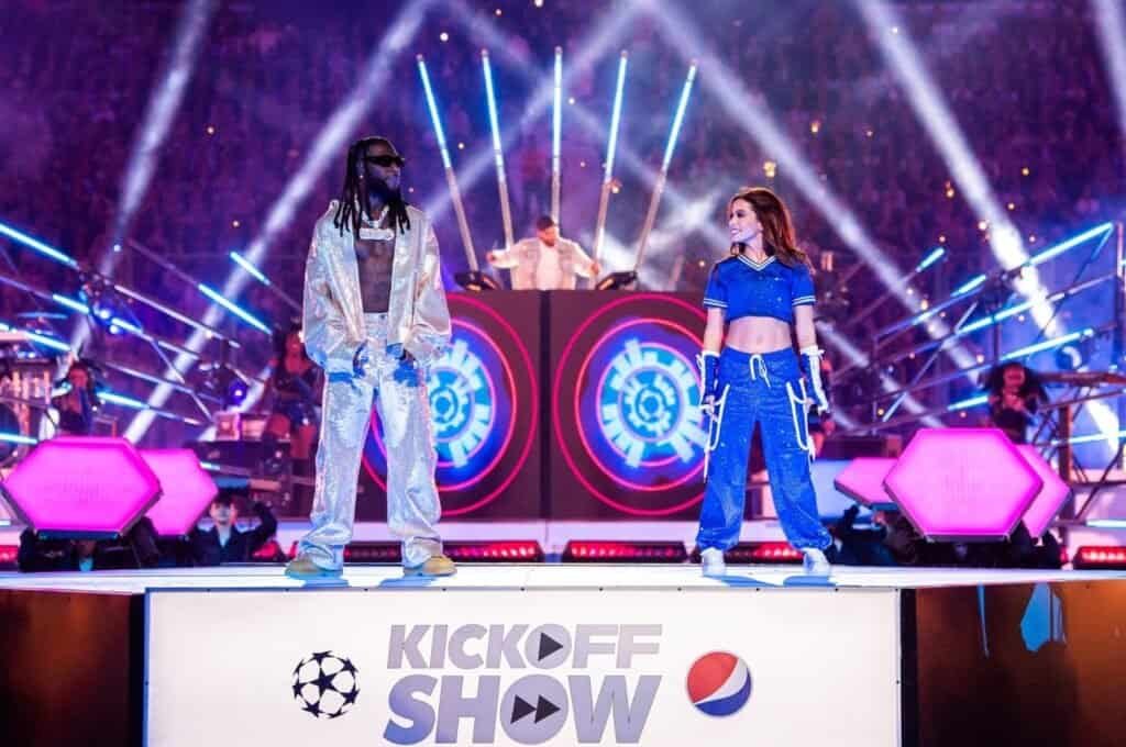 Burna Boy became one of the African artists to perform at the UCL Final Kick Off Show