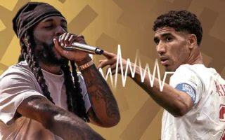 Burna Boy and Hakimi at the FIFA World Cup