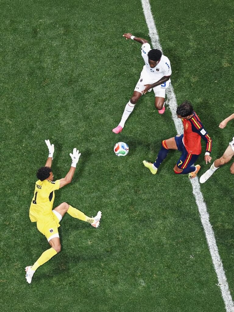 Vozinha in action against Spain