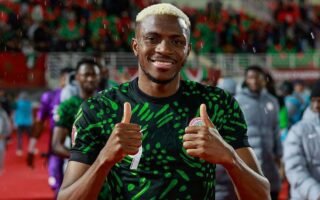 Victor Osimhen for the Nigerian Super Eagles
